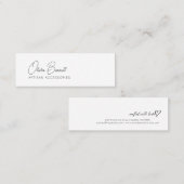 Script Heart Earring display holder Mini Visitenkarte (Vorne/Hinten)