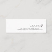 Script Heart Earring display holder Mini Visitenkarte (Rückseite)