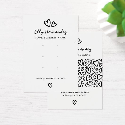 Script Heart Earring Necklace Juwelier Display Car (Schreibtisch)