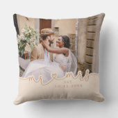 Script Heart Foto Wedding Pillow Kissen (Rückseite)