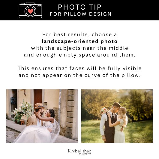 Script Heart Foto Wedding Pillow Kissen