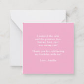 Script Heart Soft Pink Girl Budget Danke Karte (Rückseite)