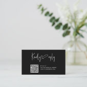 Script Heart Wedding QR Code UAWG Begleitkarte (Stehend Vorderseite)