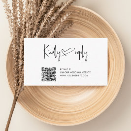 Script Heart Wedding QR Code UAWG Enclosure Card Begleitkarte