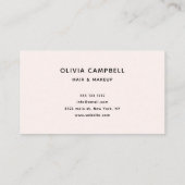 Script Hearts Minimalistisch Pastel Pink Visitenkarte (Rückseite)