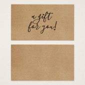 Script Hearts Rustic Kraft Gift Card (Vorne & Hinten)