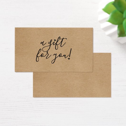 Script Hearts Rustic Kraft Gift Card (Schreibtisch)