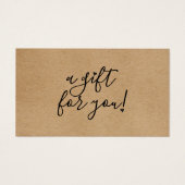 Script Hearts Rustic Kraft Gift Card (Vorderseite)