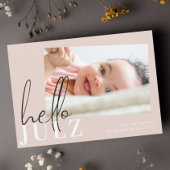 Script Hello Name Black Minimalistisch Foto Baby