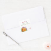 Script Herdfeuer-Weihnachtssimmer-Potpourri Quadratischer Aufkleber (Umschlag)