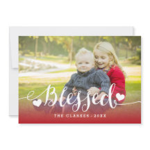 Script Holiday Blessings | Fotokarte für den Urlau