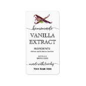 Script Homemade Madagascar Vanilla Extract Label Adressaufkleber (Vorne)