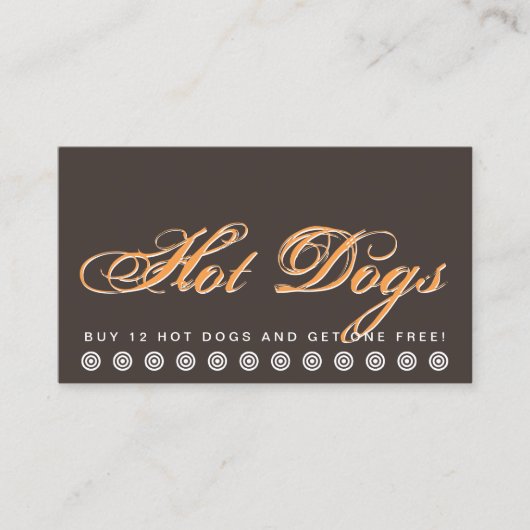 Script HOT DOGS Kundenbindungskarte Treuekarte (Vorderseite)