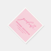 Script Hot Pink Abschluss Serviette (Ecke)