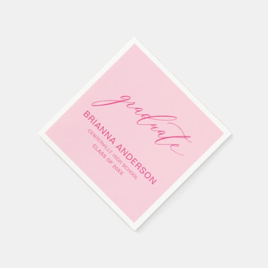 Script Hot Pink Abschluss Serviette (Ecke)