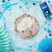 Script Hübsch Hydrangea Blumenkraut Handgemalt Pappteller (Party)