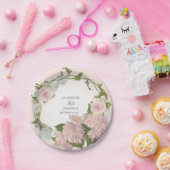 Script Hübsch Hydrangea Blumenkraut Handgemalt Pappteller (Party)