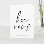 Script Ihre Vows Hochzeitskarte Karte (Vorderseite)