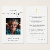 Script in Love Memory Beerdigung Foto Gebetskarte (Vorne & Hinten)