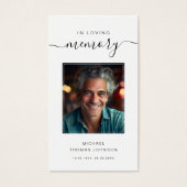 Script in Love Memory Beerdigung Foto Gebetskarte (Vorderseite)