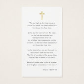 Script in Love Memory Beerdigung Foto Gebetskarte (Rückseite)