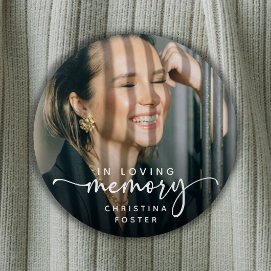 Script in Love Memory Foto Memorial Button
