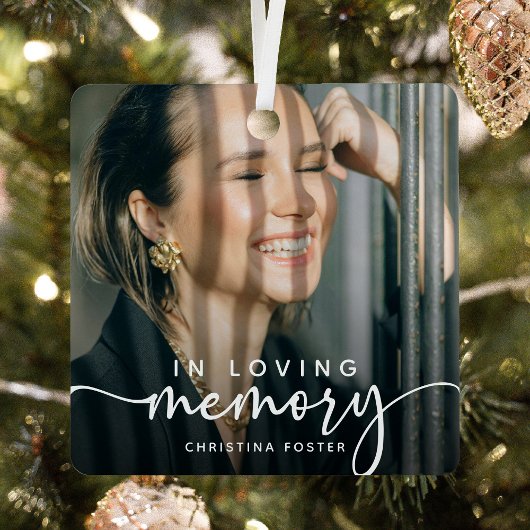 Script in Love Memory Foto Weihnachten Ornament Aus Metall
