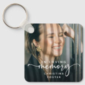 Script In Loving Memory Photo Memorial Schlüsselanhänger (Vorderseite)