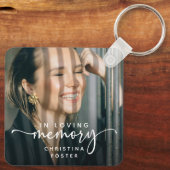 Script In Loving Memory Photo Memorial Schlüsselanhänger (Rückseite)