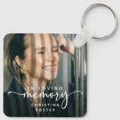 Script In Loving Memory Photo Memorial Schlüsselanhänger (Rückseite)