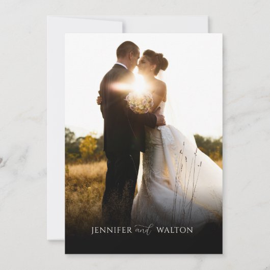 Script individuelle Name Schwarze Hochzeit speiche Einladung (Rückseite)