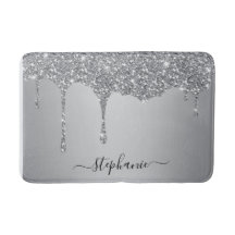 Script Individuelle Name Silver Glitzer Tropfen Lu