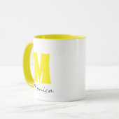 Script-Individuelle Name und Monogramm Tasse (Vorderseite Links)