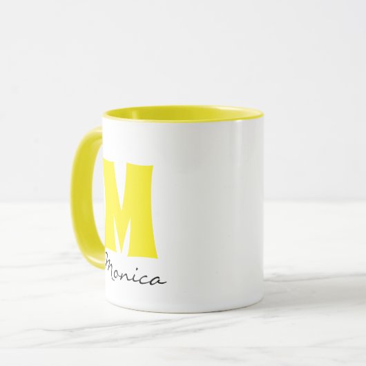 Script-Individuelle Name und Monogramm Tasse (Vorderseite Links)