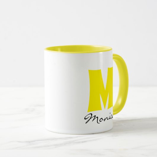 Script-Individuelle Name und Monogramm Tasse (VorderseiteRechts)