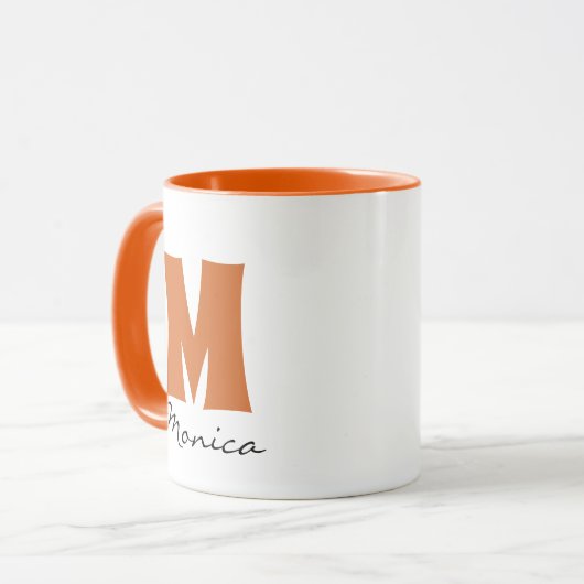 Script-Individuelle Name und Monogramm Tasse (Vorderseite Links)
