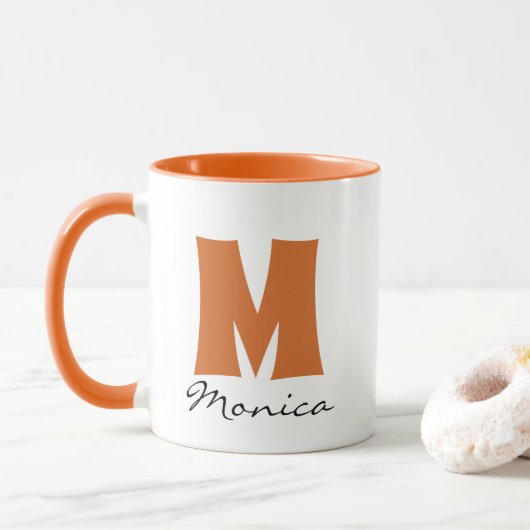Script-Individuelle Name und Monogramm Tasse (Mit Donut)