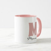 Script-Individuelle Name und Monogramm Tasse (VorderseiteRechts)