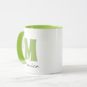 Script-Individuelle Name und Monogramm Tasse (Vorderseite Links)