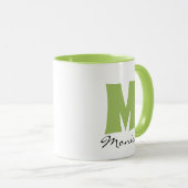 Script-Individuelle Name und Monogramm Tasse (VorderseiteRechts)