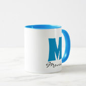 Script-Individuelle Name und Monogramm Tasse (VorderseiteRechts)