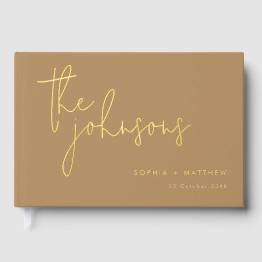Script Individuellen Namens Wedding Foil Gästebuch (Vorderseite)