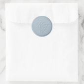 Script Initial Dusty Blue Wax Siegel Sticker (Tasche)