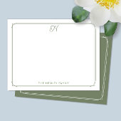 Script Initial Hübsch Family Stationery Green Mitteilungskarte