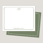 Script Initial Hübsch Family Stationery Green Mitteilungskarte