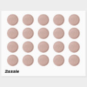 Script Initial Pink Latte Wax Siegel Sticker (Blatt)