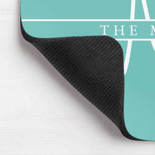 Script Initial Split Monogram, Personalisiert Aqua Mousepad (Ecke)