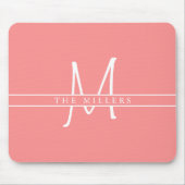 Script Initial Split Monogram, Personalisiert Cora Mousepad (Vorne)