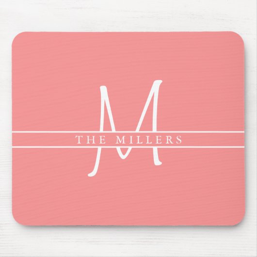 Script Initial Split Monogram, Personalisiert Cora Mousepad (Vorne)