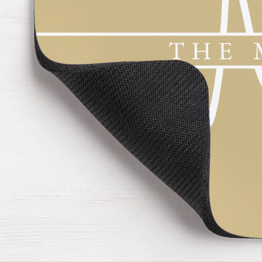 Script Initial Split Monogram, Personalisiert Gold Mousepad (Ecke)